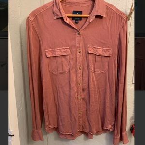 Dusty Pink Vintage Boyfriend Button-Down; AE